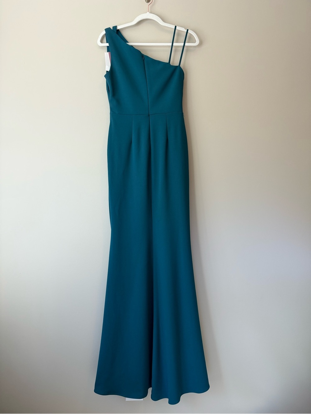Aqua Formal One Shoulder Cutout Gown NWT | Teal Azurean | Size 4 - Picture 3 of 6